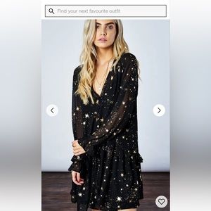 SilkFred Star & Moon Flowy Mini Dress